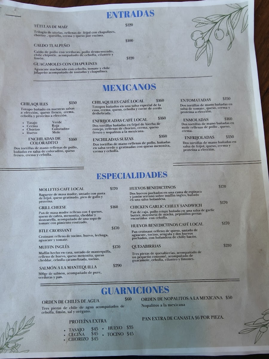 Café Local - Ferrocarril Menu - Image 1