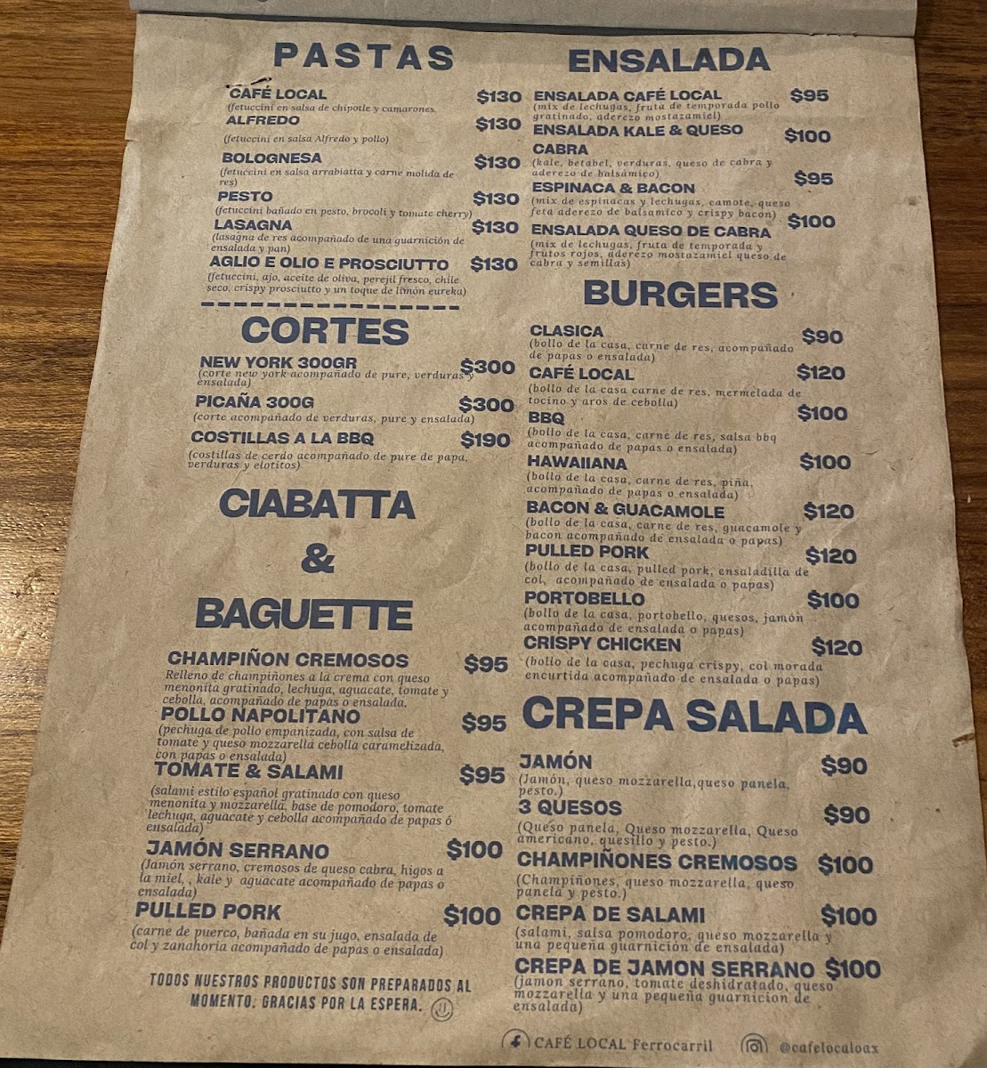 Café Local - Ferrocarril Menu - Image 3